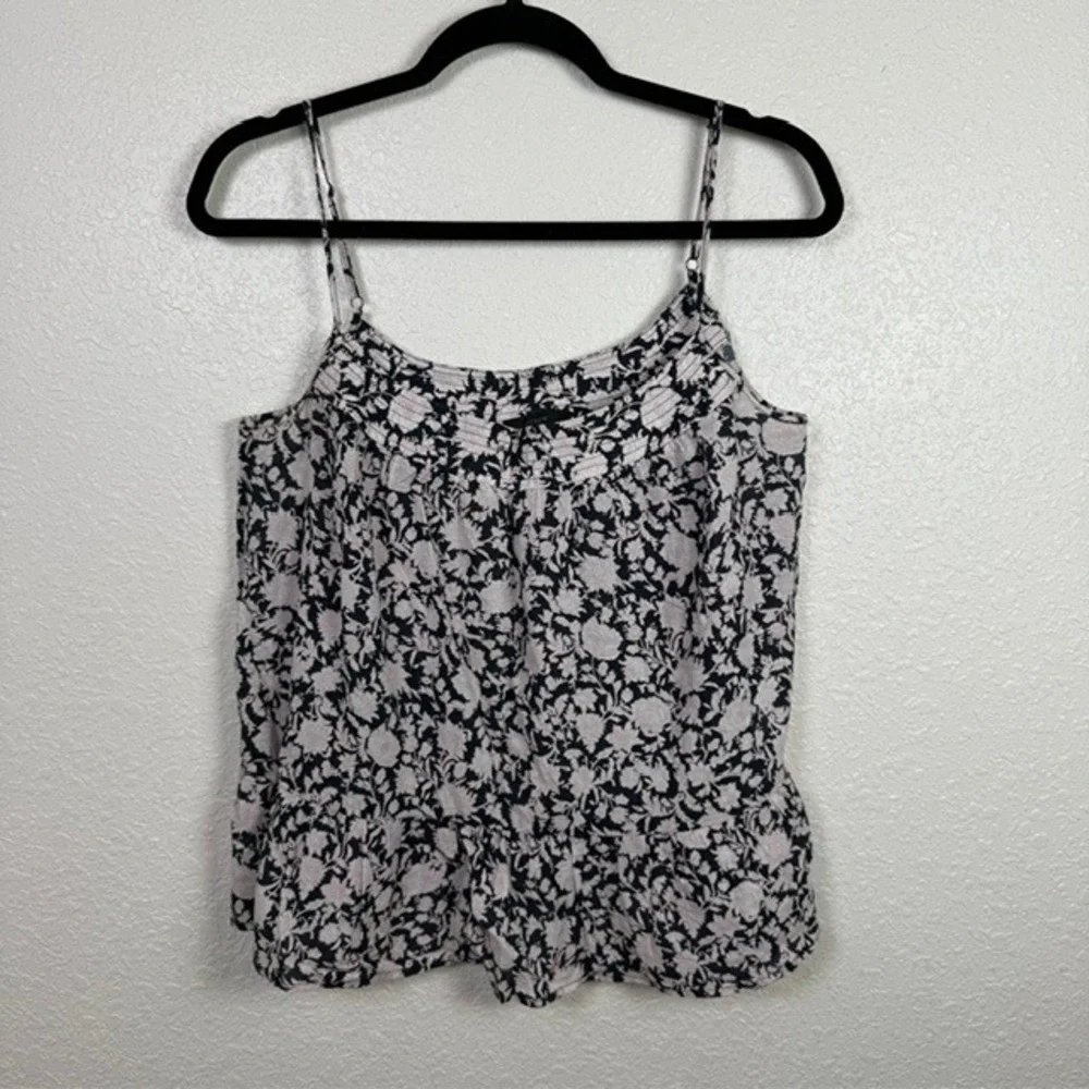 J.Crew Floral Peplum Cami Top Sleeveless Summer Cotton Navy Pink Small
